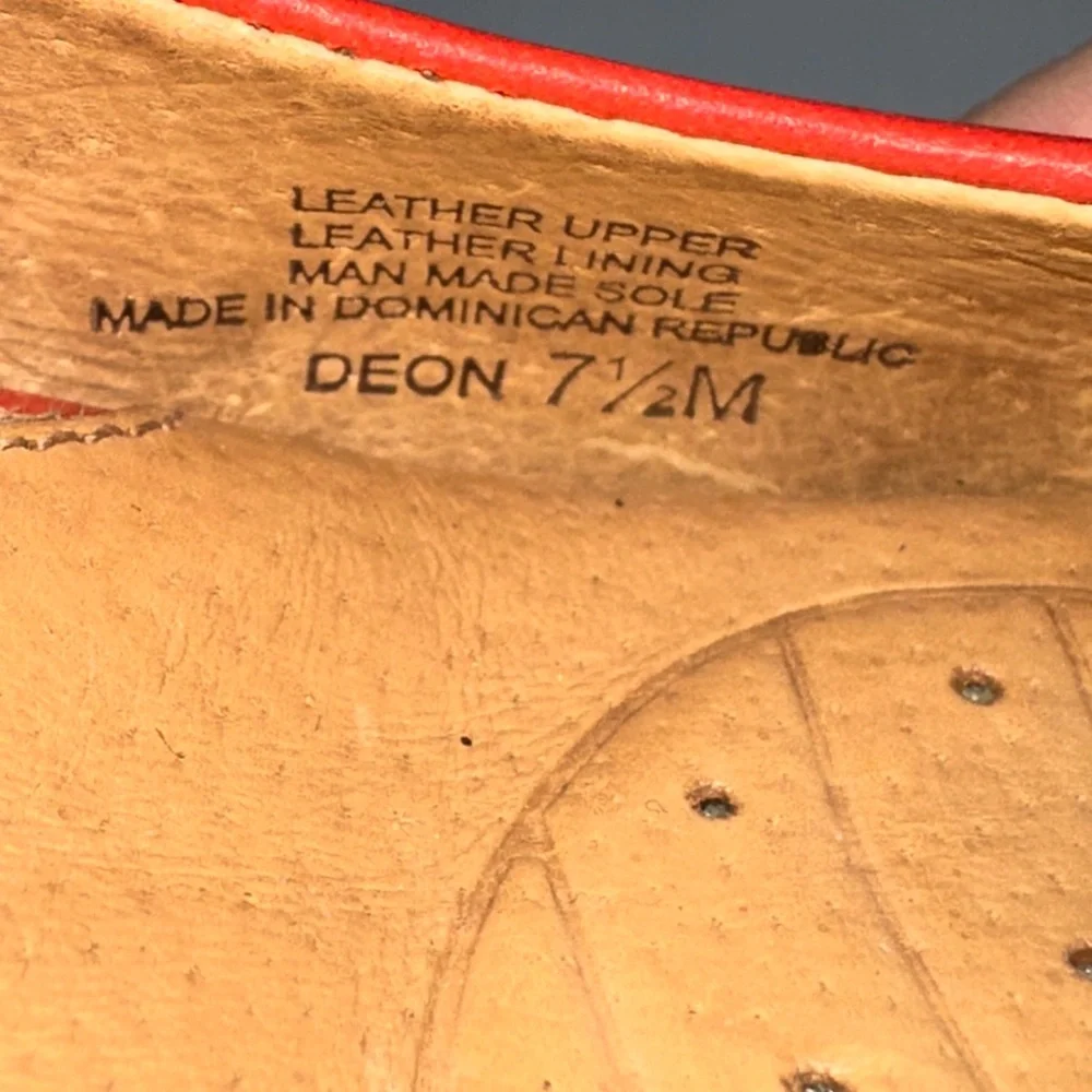 Nurture by Lamaze Deon Red Leather Cork Wedge Pump Office Comfort Women Size 7.5